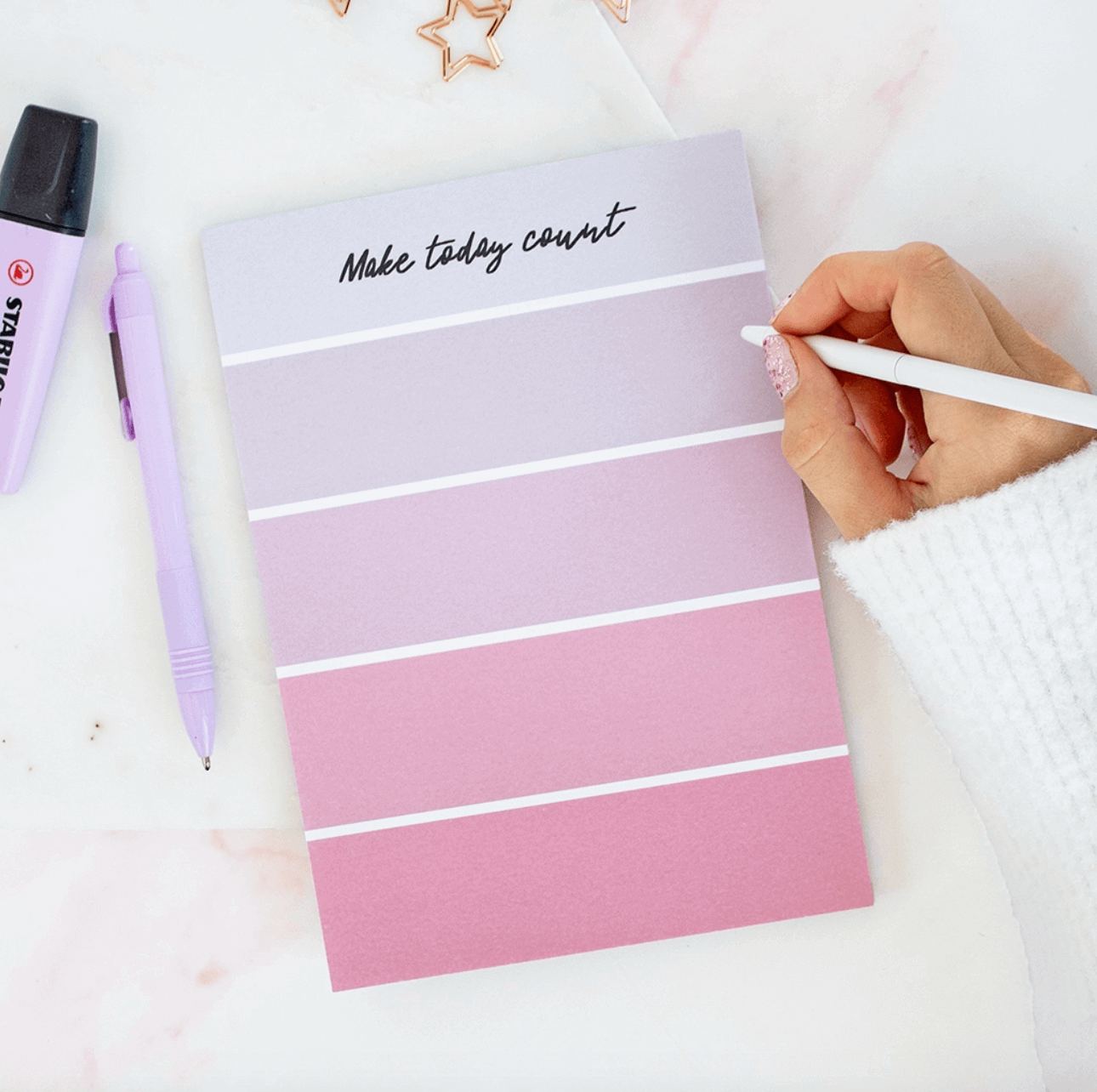 Bloco de Notas Ombre "Make Today Count"