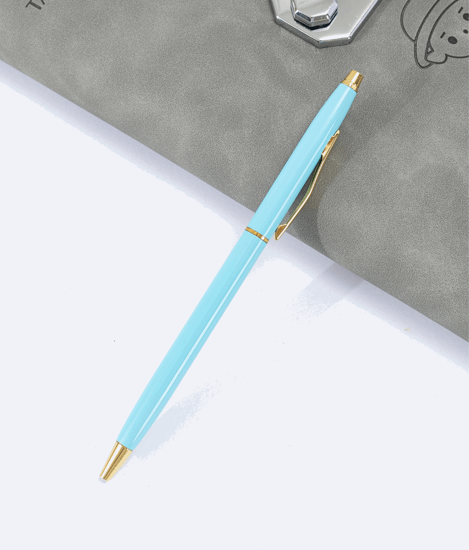 Caneta Metal Azul Claro