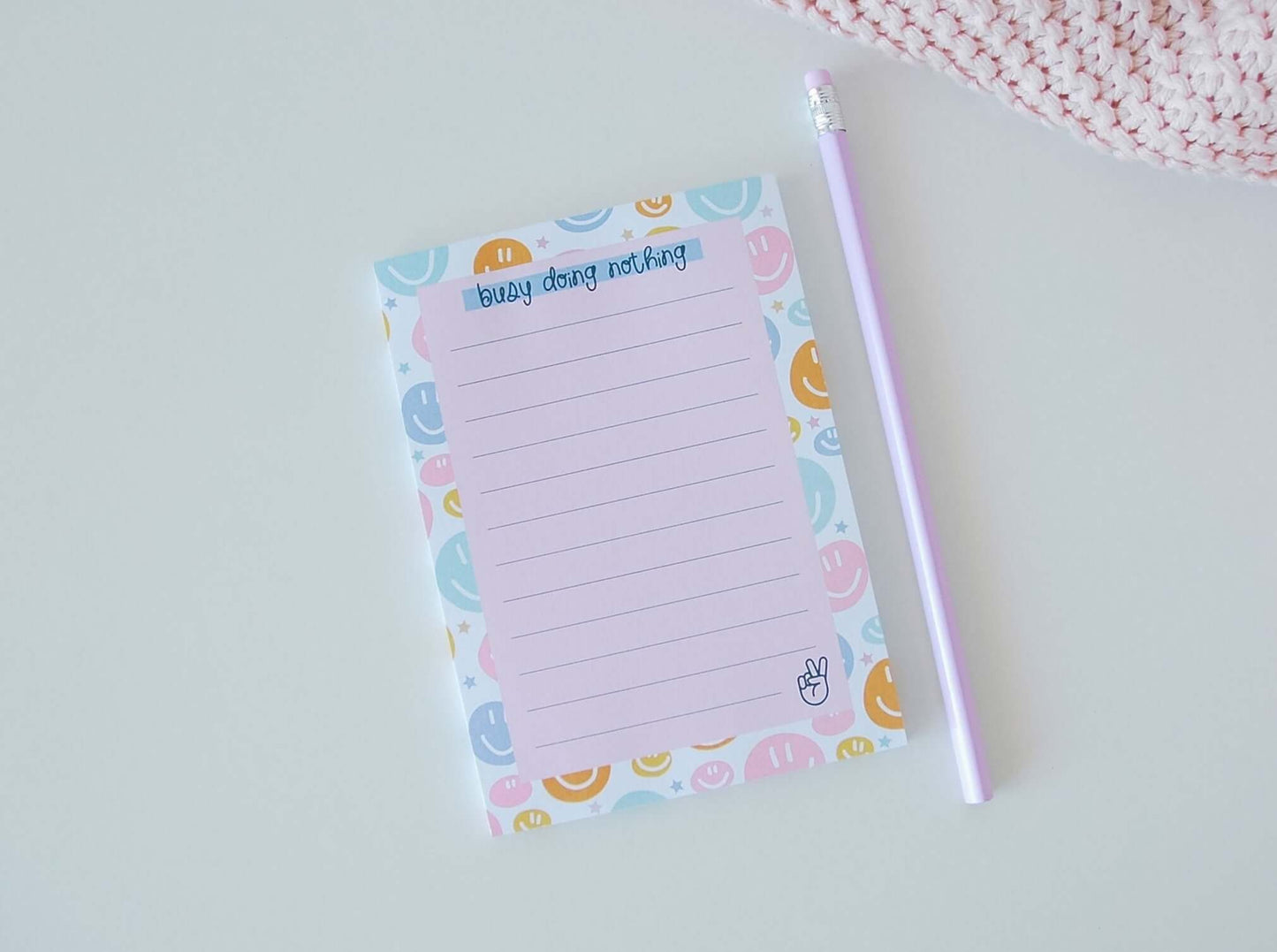Bloco Notas Smiles "Busy doing nothing"