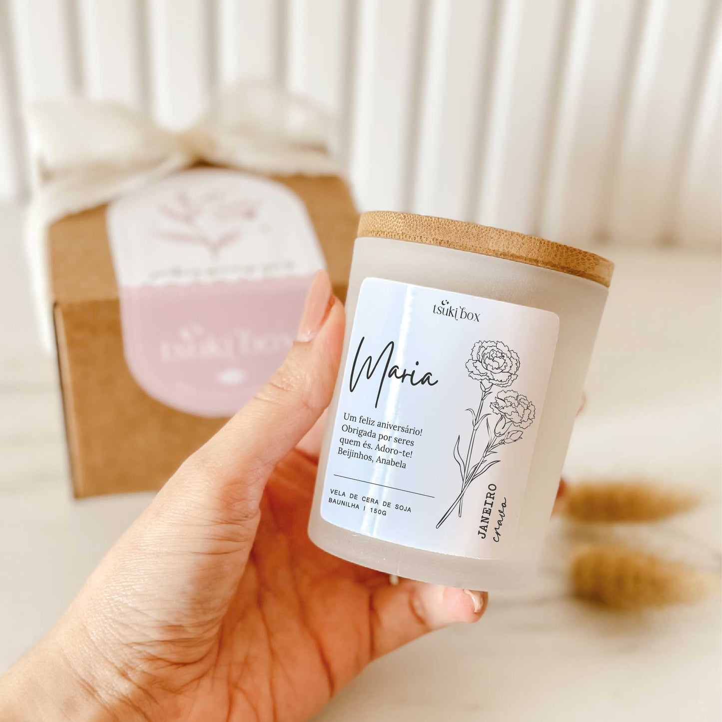 Vela Floral Personalizada – Coleção Flores do Mês