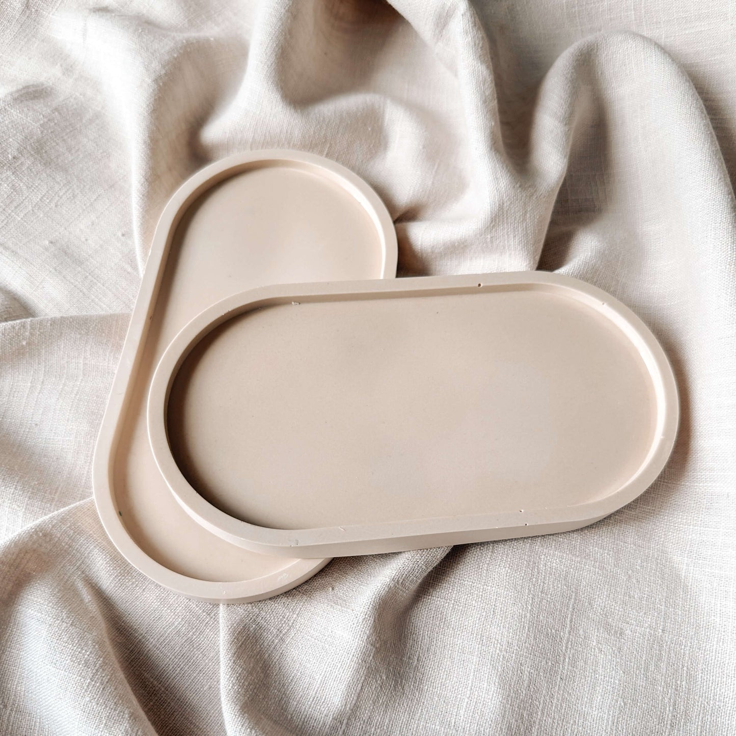 Base Decorativa Oval | Bege Liso