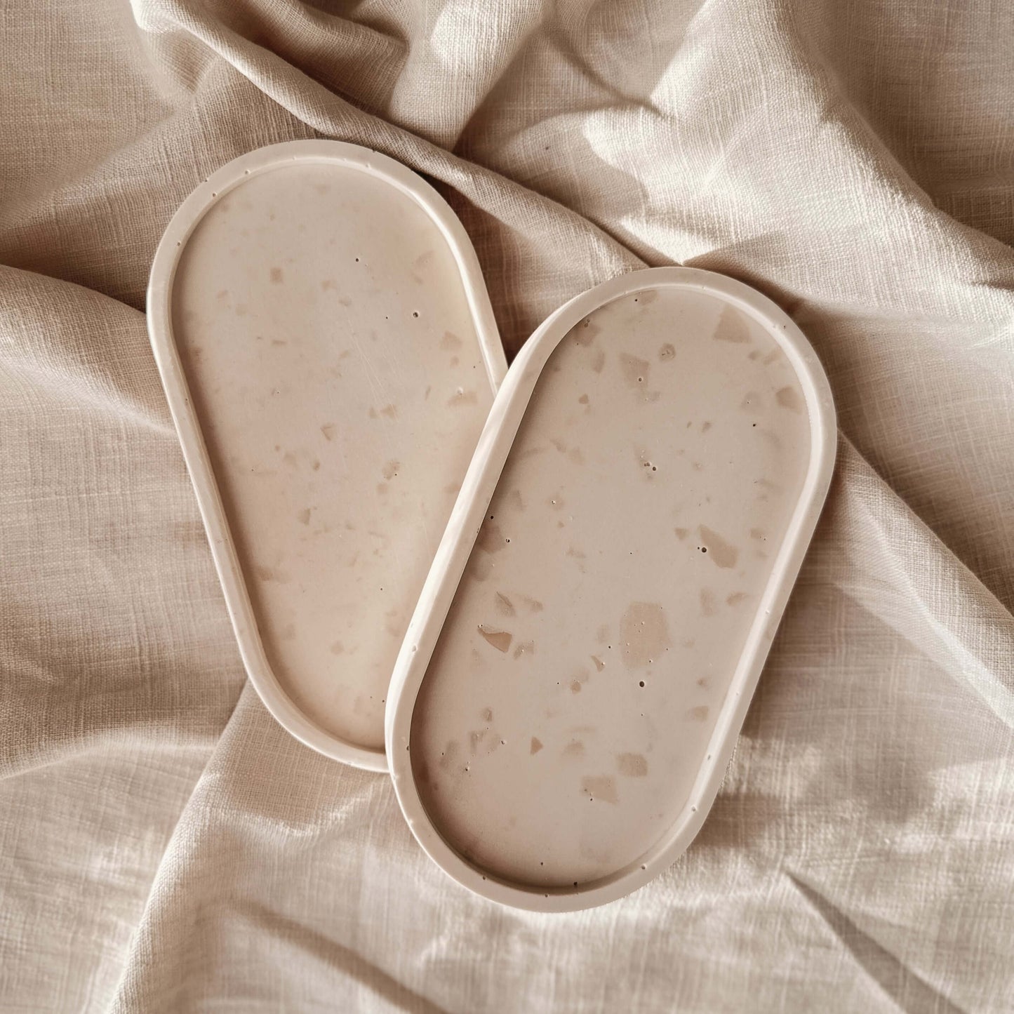 Base Decorativa Oval | Terrazzo Bege