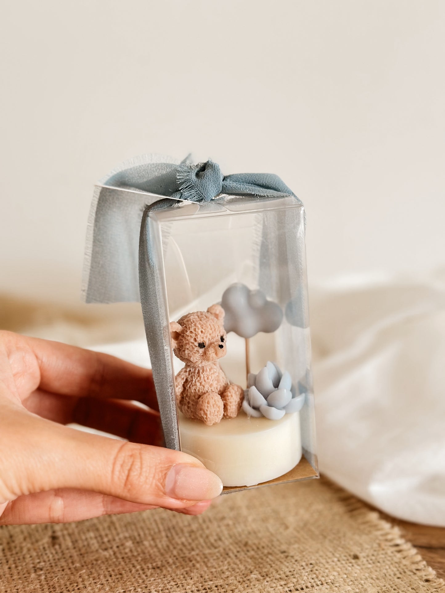 Mini Vela Ursinho e Nuvem Azul | Lembrança de Batizado ou Baby Shower | A partir de 3,38€