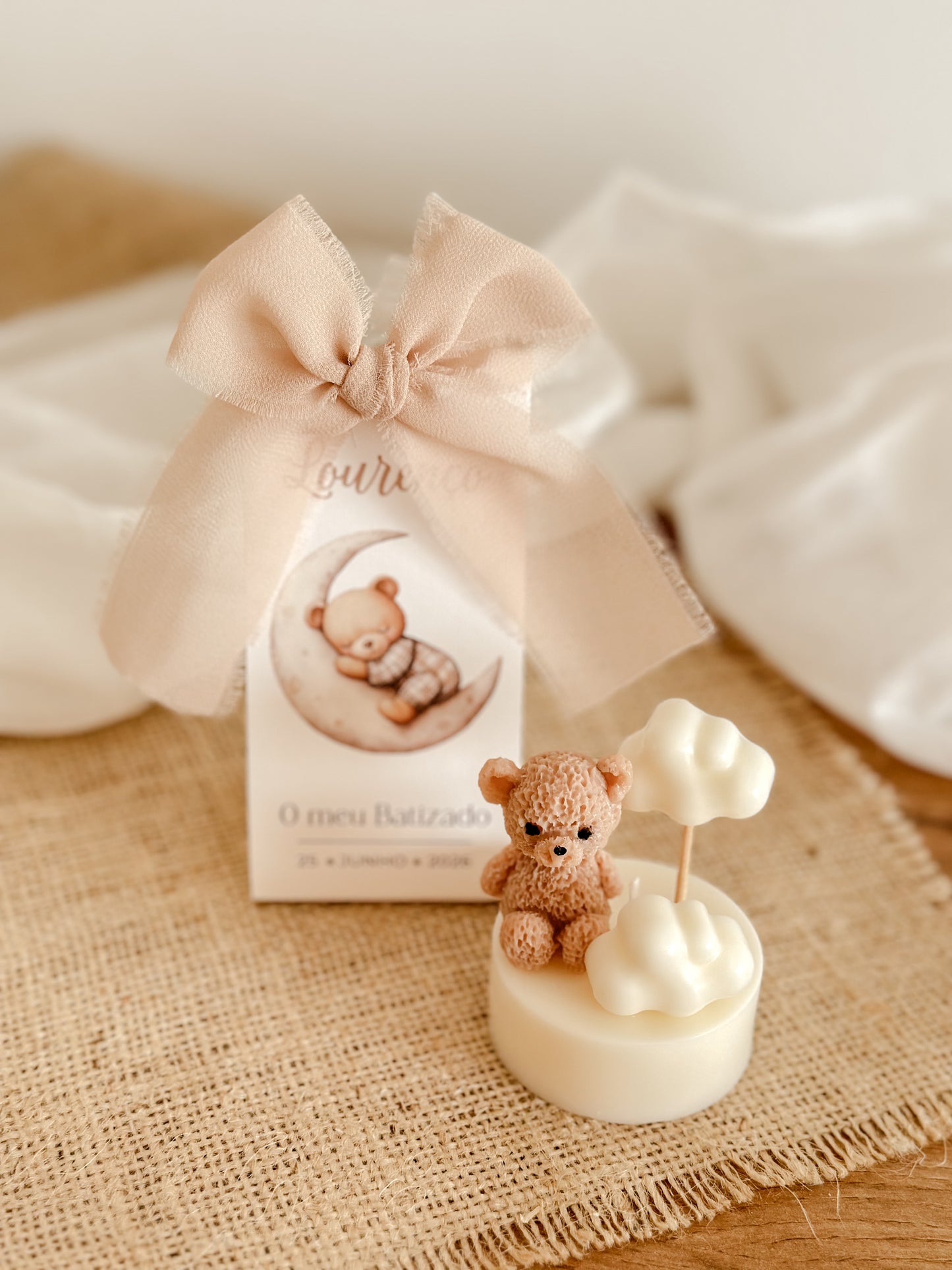 Mini Vela Ursinho e Nuvens | Lembrança de Batizado ou Baby Shower | A partir de 3,38€