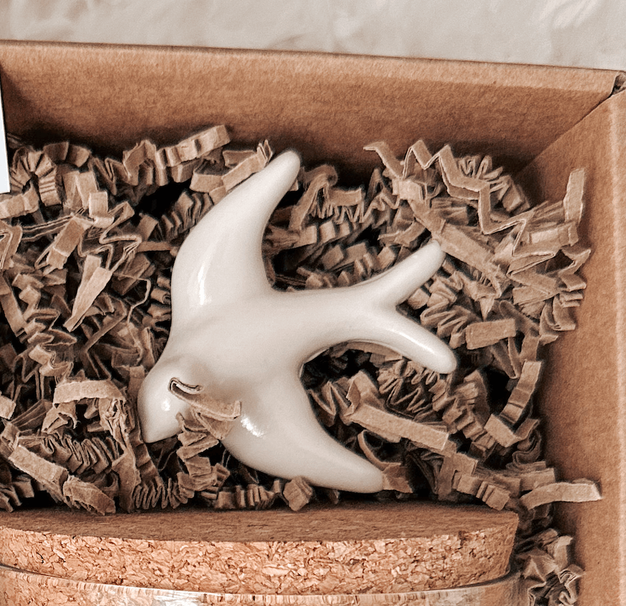 Andorinha Cerâmica Branca 6cm