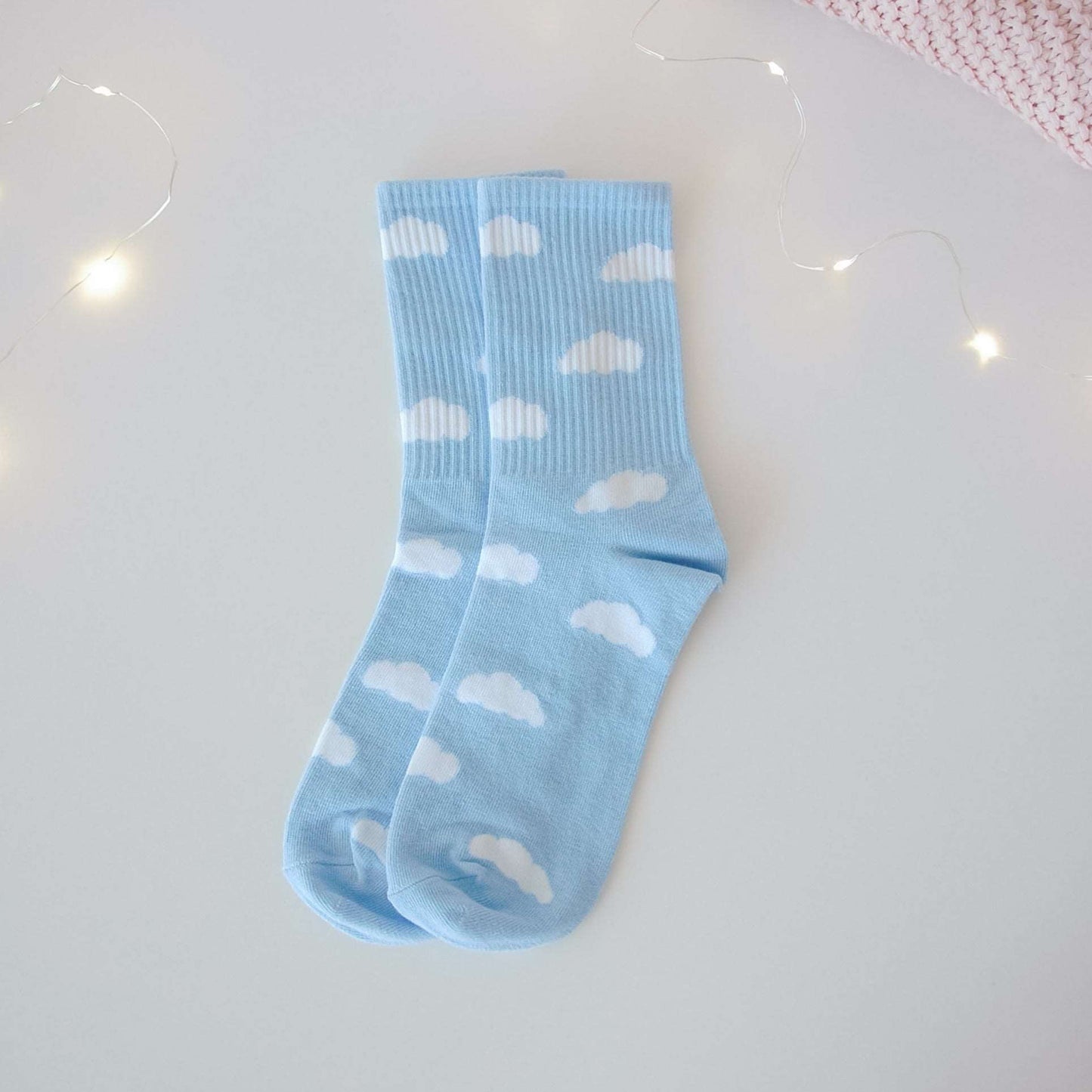 Meias Nuvens Azul Bebé