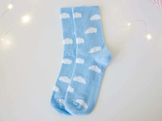 Meias Nuvens Azul Bebé