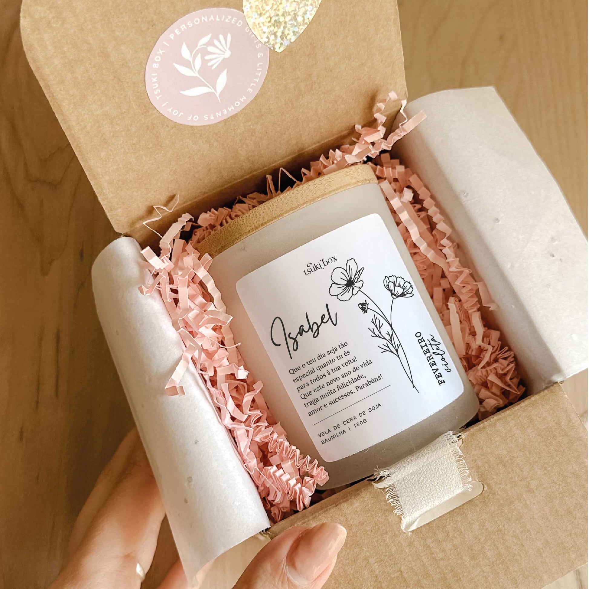 Vela Floral Personalizada – Coleção Flores do Mês