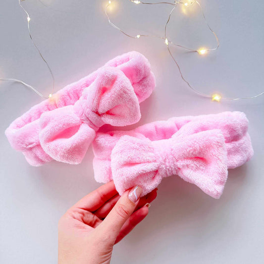 Fita de Cabelo Laço em Rosa