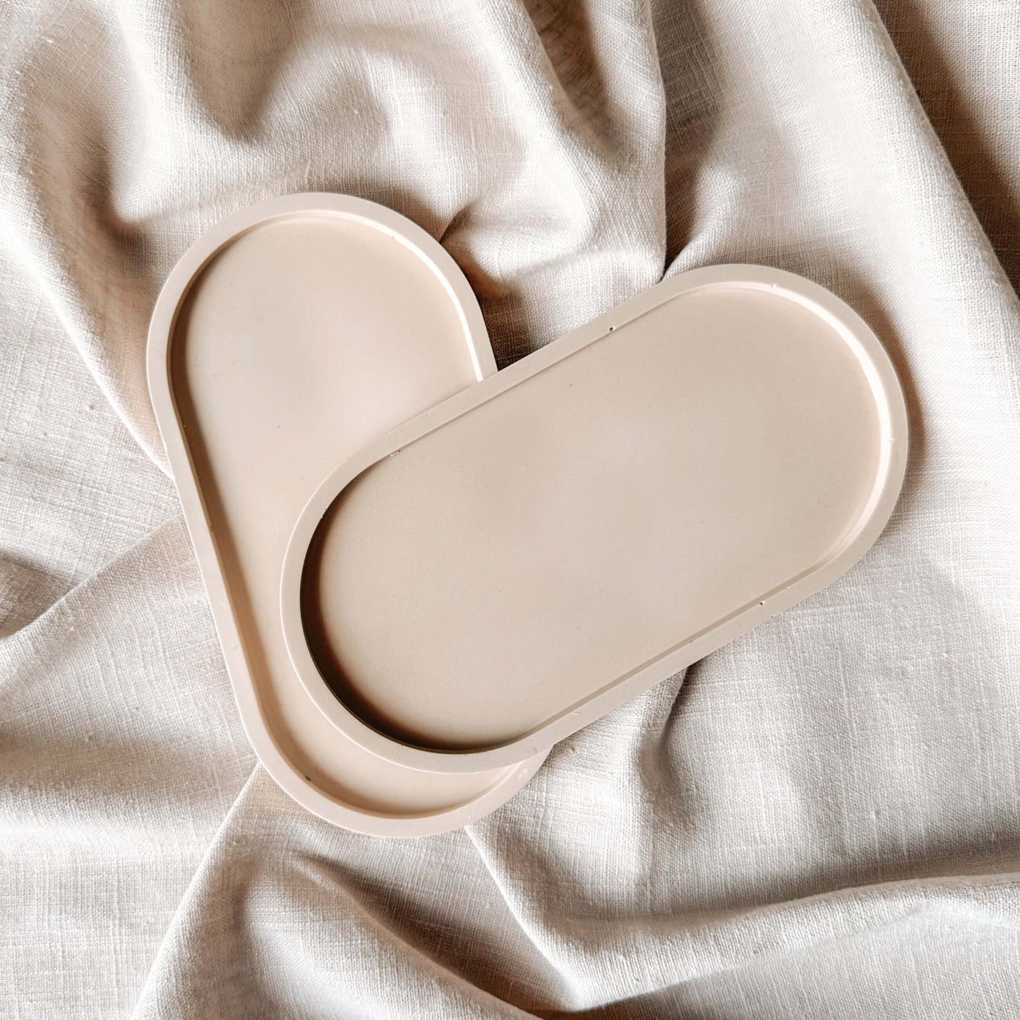 Base Decorativa Oval | Bege Liso