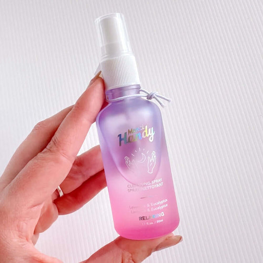 spray desinfetante para mãos relaxante e com um aroma fresco