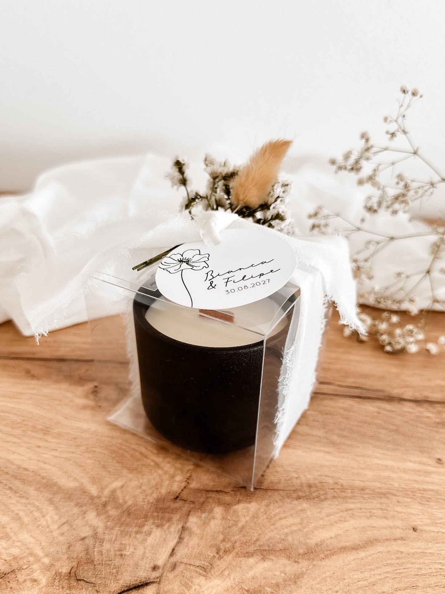 Customized Candle for Wedding, Baptism, and Events | Black Ceramic Cup | Starting from 7.43€