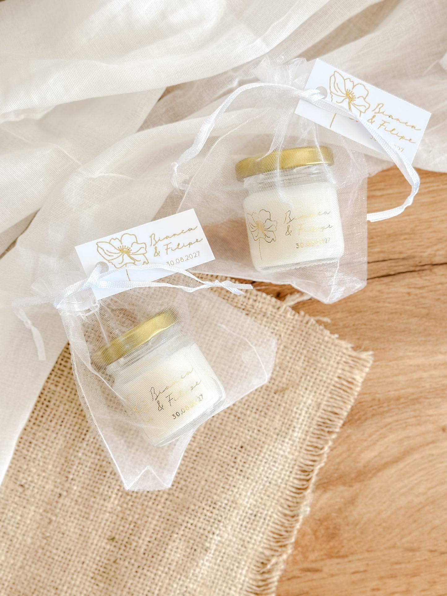 Mini Customized Candle for Wedding, Baptism, and Events | Mini Glass Jar 30g | Starting from 2.62€