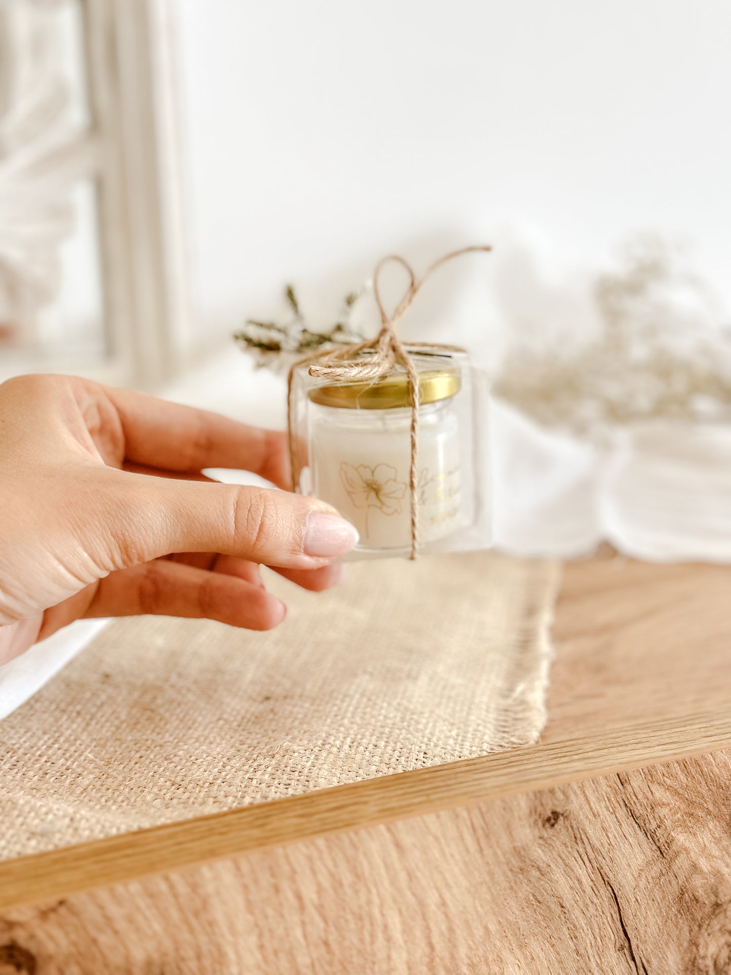 Mini Customized Candle for Wedding, Baptism, and Events | Mini Glass Jar 30g | Starting from 2.62€