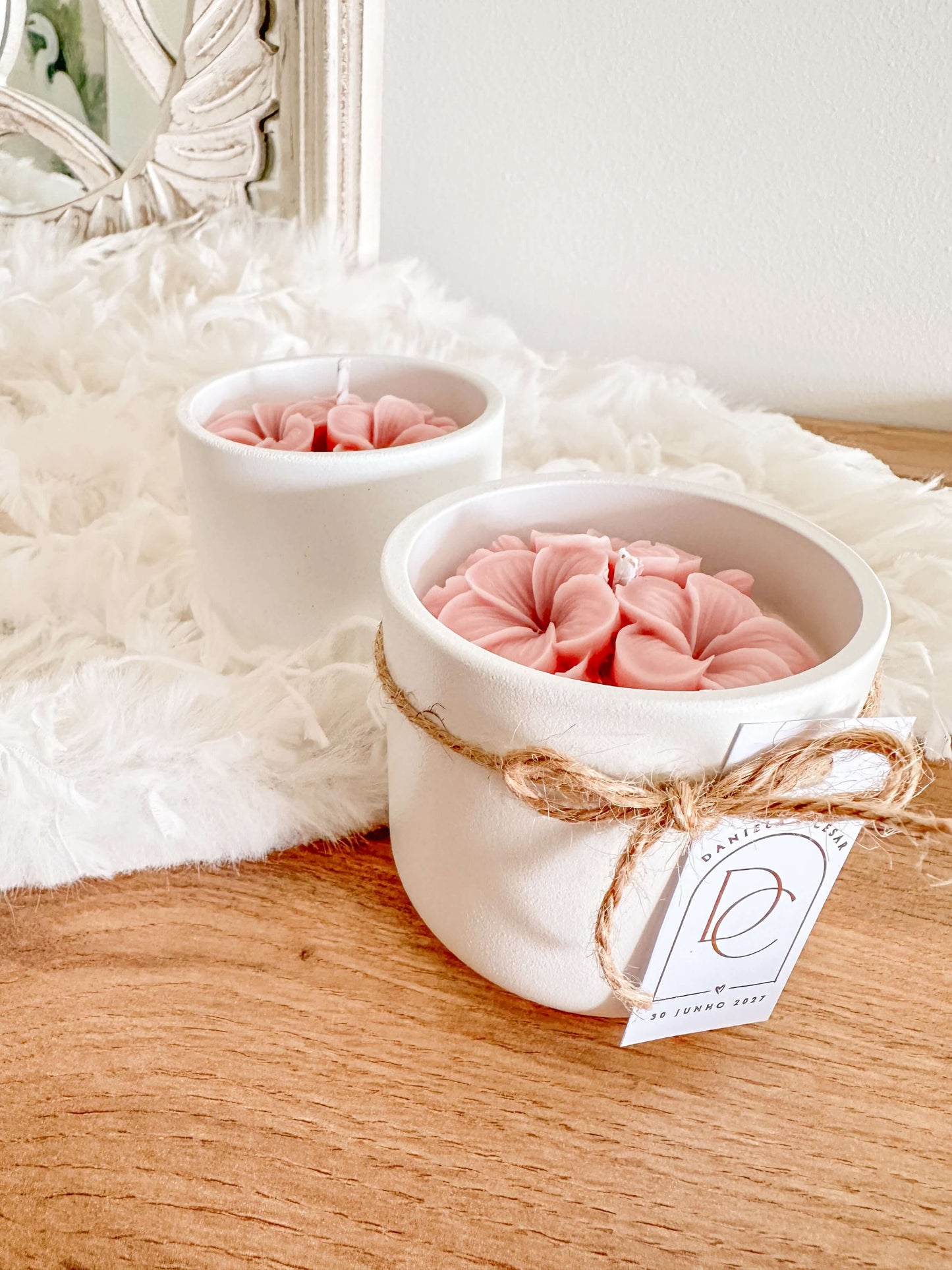 Vela Hortênsia Rosa |  Lembrança de Casamento, Batizado e Eventos | A partir de 8,93€