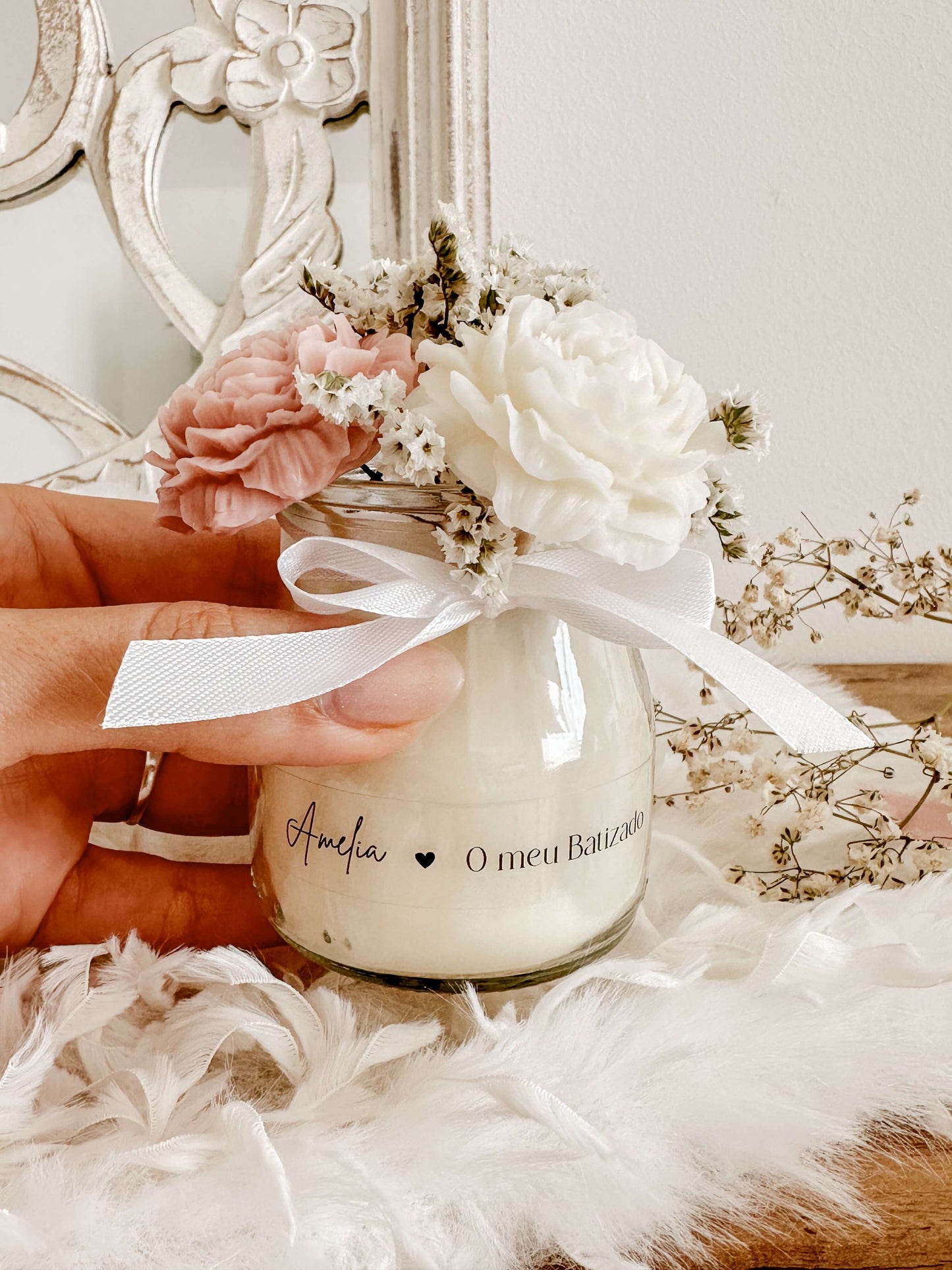 Vela Arranjo de Flores |  Lembrança de Casamento, Batizado e Eventos | A partir de 7.42€