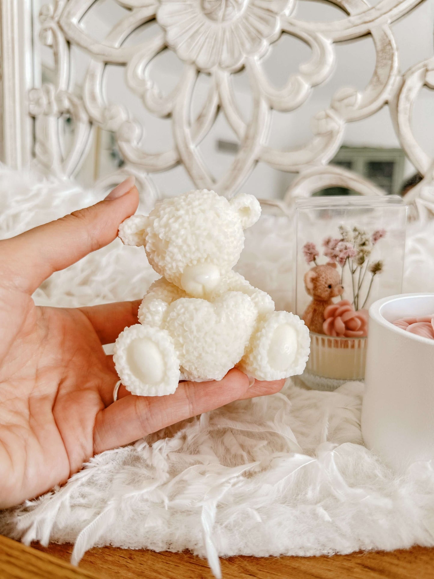 Vela Aromática Ursinho Branco |  Lembrança de Batizado, Comunhões e Eventos | A partir de 4,43€