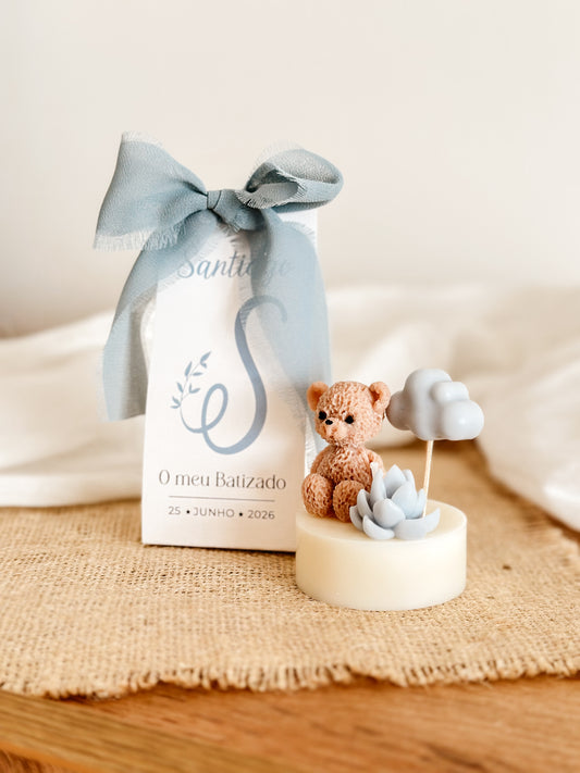 Mini Vela Ursinho e Nuvem Azul | Lembrança de Batizado ou Baby Shower | A partir de 3,38€