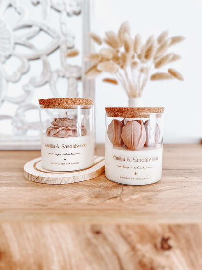 Vela Botânica | Peónia Bege | Vanilla & Sandalwood 400g