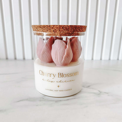 Vela Botânica | Tulipas Rosa | Cherry Blossom 400g