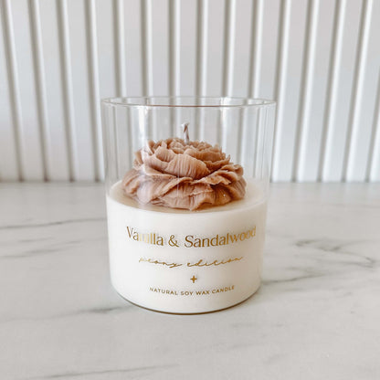 Vela Botânica | Peónia Bege | Vanilla & Sandalwood 400g