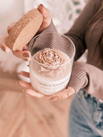 Vela Botânica | Peónia Bege | Vanilla & Sandalwood 400g