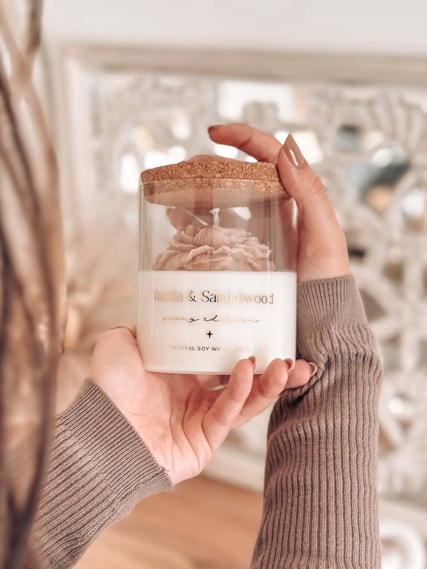 Vela Botânica | Peónia Bege | Vanilla & Sandalwood 400g