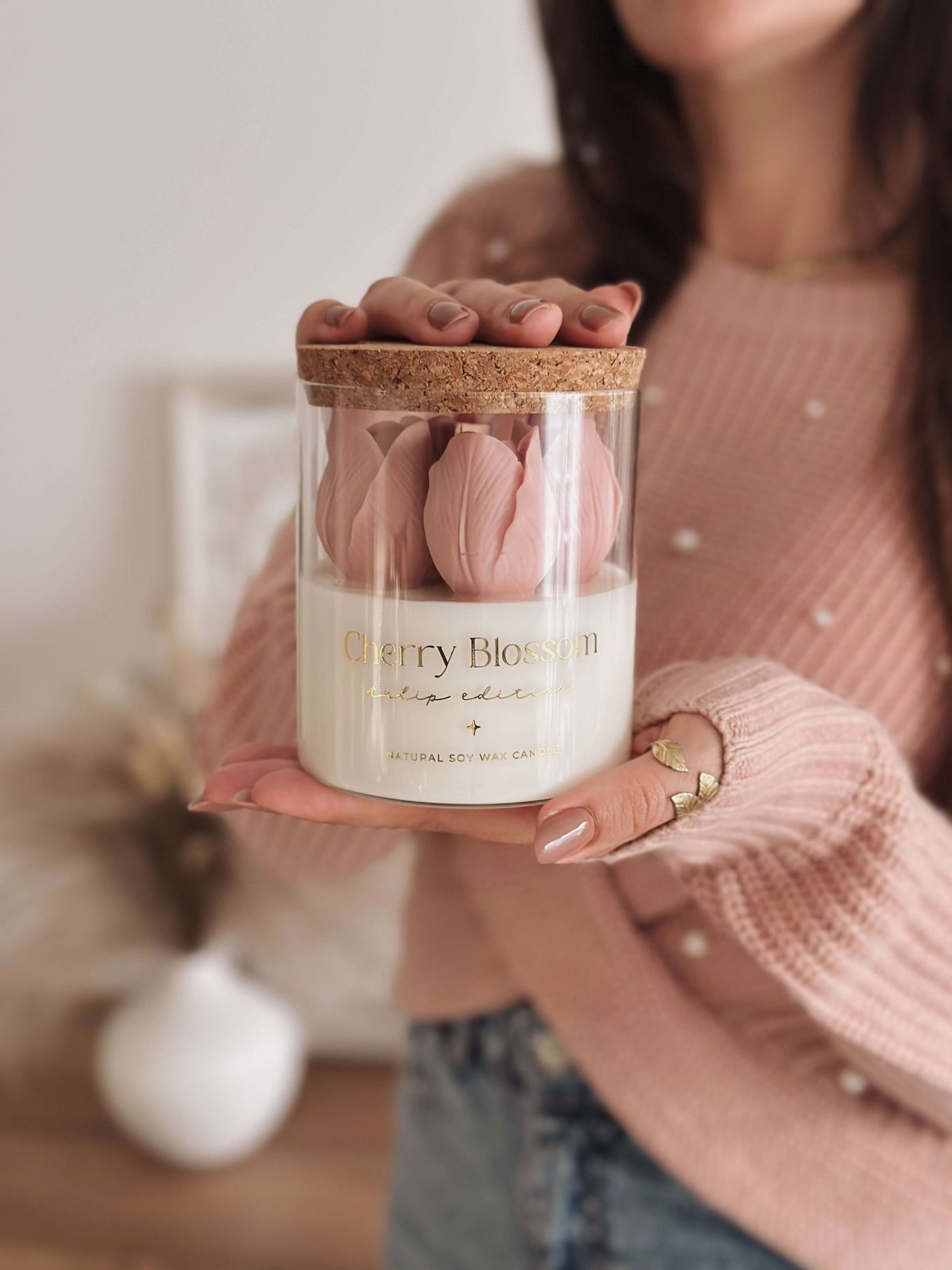 Vela Botânica | Tulipas Rosa | Cherry Blossom 400g