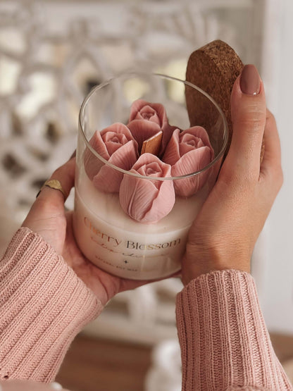 Vela Botânica | Tulipas Rosa | Cherry Blossom 400g