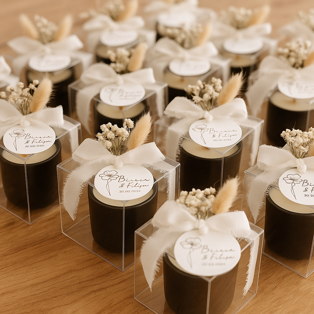 Customized Candle for Wedding, Baptism, and Events | Black Ceramic Cup | Starting from 7.43€