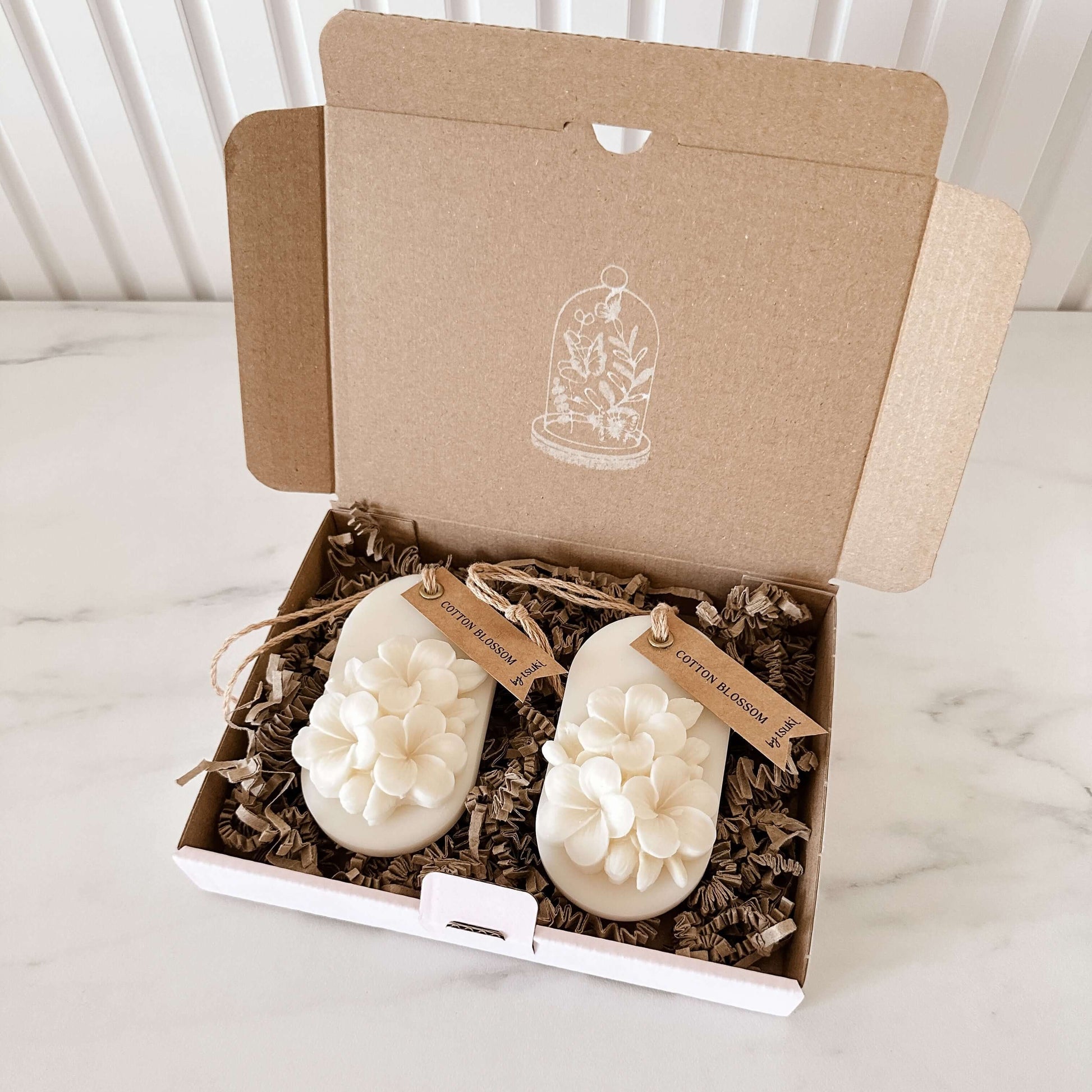 pendentes de cera perfumada com aroma a flor de algodão