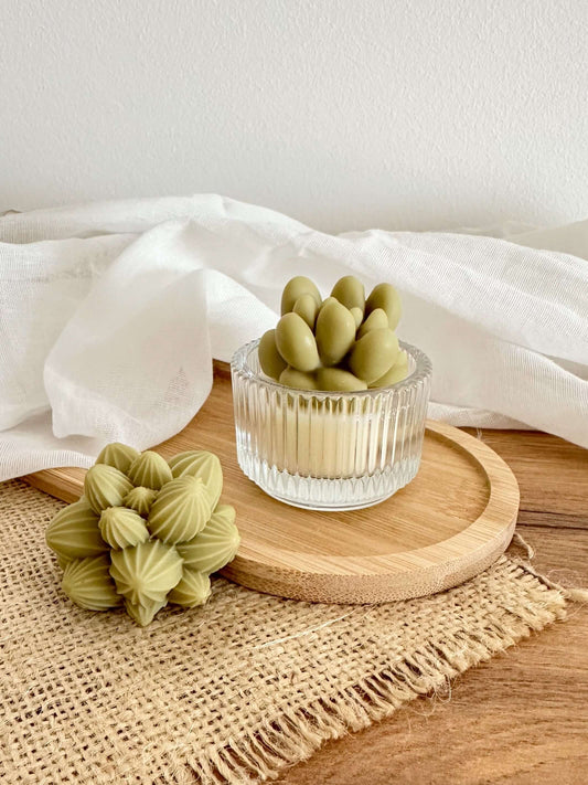 Mini Vela Suporte de Vidro | Cactos | Lembrança de Casamento, Batizado e Eventos | A partir de 2,62€